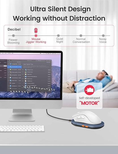 Vaydeer Ultra Slim Mouse Mover, Air 3 Mouse Jiggler with Adjustable Interval Timer, Undetectable & Noiseless, Simulates Realistic Movement, Driver-Free Shaker for Keeping The PC Active (Misty White)