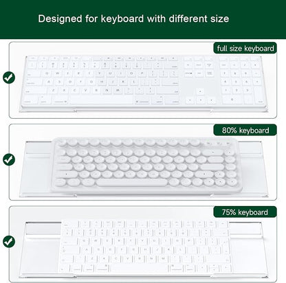 Computer Keyboard Stand Holder - Ergonomic Acrylic Keyboard Stand for Desktop Comfortable Keyboard Tray Riser with Silicone Anti-Slip Strip for Home School Office Desk Accessory, Clear