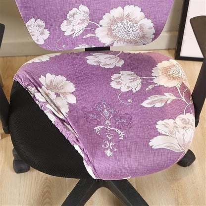 Jinzio Computer Office Chair Cover - Split Protective & Stretchable Cloth Polyester Universal Desk Task Chair Chair Covers Stretch Rotating Chair Slipcover (Light Purple)
