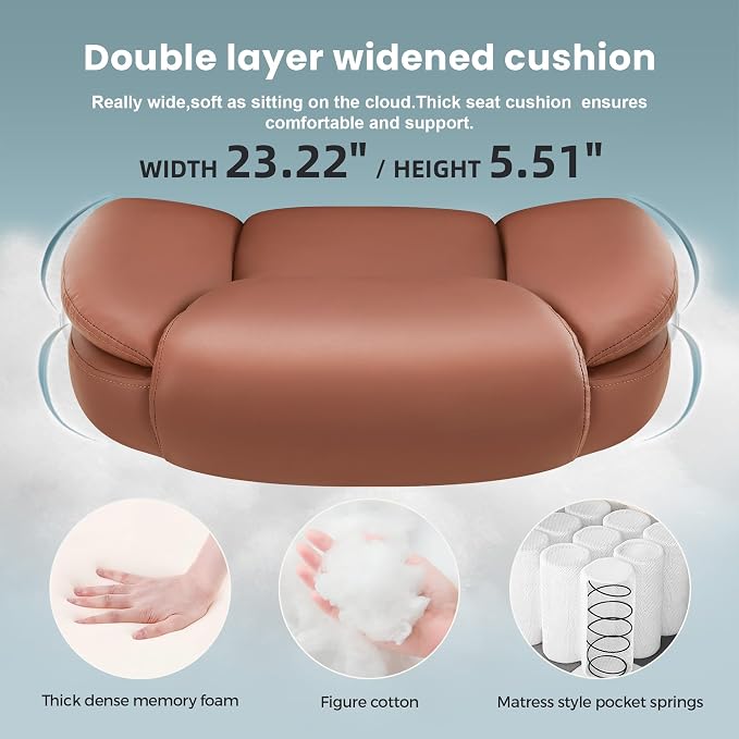 IWMH Executive Office Chair, Ergonomic Big and Tall Computer Desk Chair, High Back PU Leather Chair with Padded Flip-up Armrest, Lumbar Support Swivel Rolling Chairs Brown