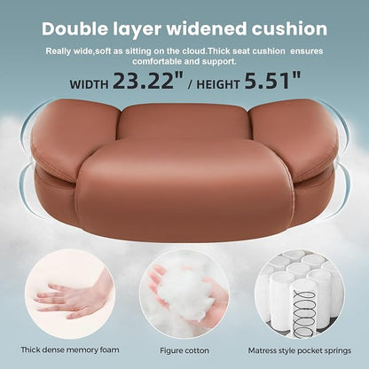 IWMH Executive Office Chair, Ergonomic Big and Tall Computer Desk Chair, High Back PU Leather Chair with Padded Flip-up Armrest, Lumbar Support Swivel Rolling Chairs Brown