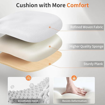 BestOffice Office Chair Ergonomic Desk Chair Mesh Computer Chair Lumbar Support Modern Executive Adjustable Stool Rolling Swivel Chair for Back Pain,White