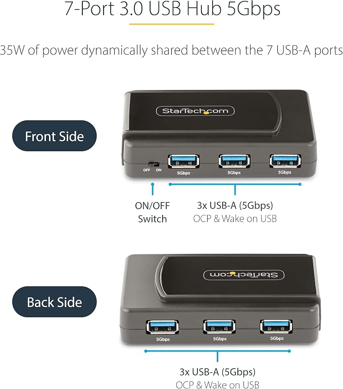 7 Port USB Hub USB 3.0 5Gbps