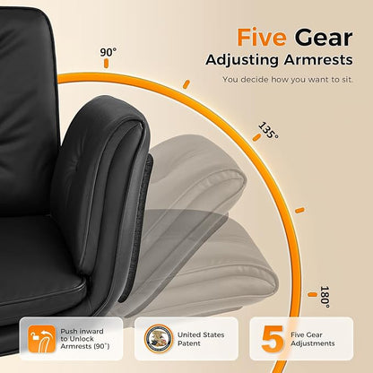 amseatec Criss Cross Chair with Natural Sisal Cat Scratch Pad, 5-Gear Adjustable Armrests, 360° Silent Casters,pet-Friendly Office, Gaming, Leisure, and Make up Vantiy Desk Chair(Black)