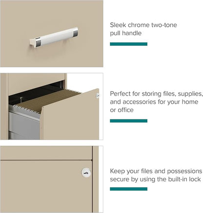 Lorell 14340 18 Deep 2-Drawer File Cabinet, Putty