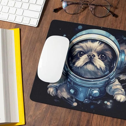 Mouse Pad Astronaut Dog in Space Mouse Pad Puppy floating in Space for Home Office Work Desk Computer Desktop Laptop for Dog Lovers (Shih Tzu)