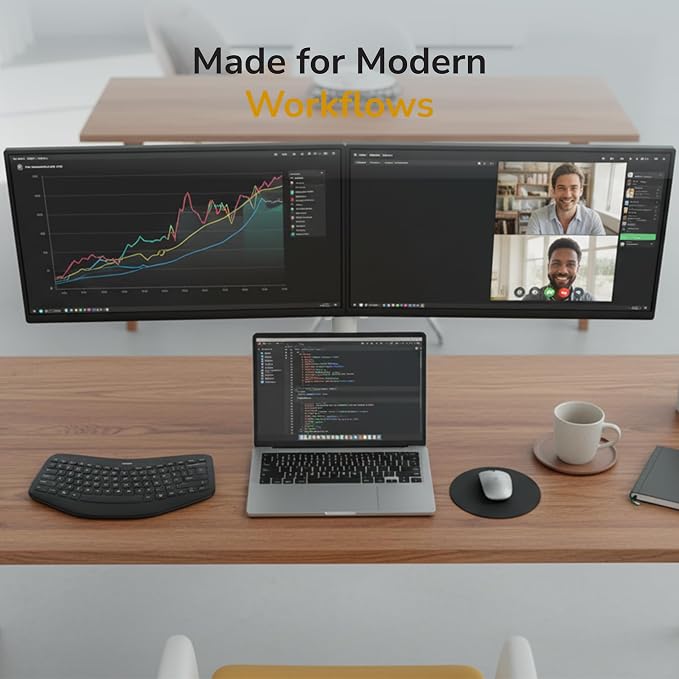 Mount-It Dual Monitor Arm for Desk, Full Motion Steel Mount 17-32 Inch | Holds up to 19.8 lbs per Arm, VESA 75x75 100x100, C-Clamp and Grommet Base, Cable Management, Height Adjustable, White