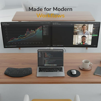 Mount-It Dual Monitor Arm for Desk, Full Motion Steel Mount 17-32 Inch | Holds up to 19.8 lbs per Arm, VESA 75x75 100x100, C-Clamp and Grommet Base, Cable Management, Height Adjustable, White