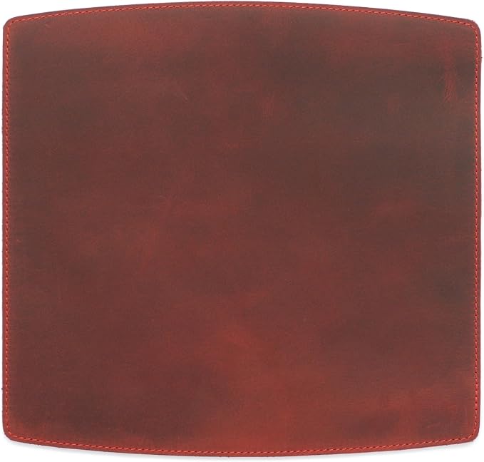 Personalized Handmade Leather Mouse, Handcrafted Leather Mouse Mat for Office, Protective Mouse Pad, Red