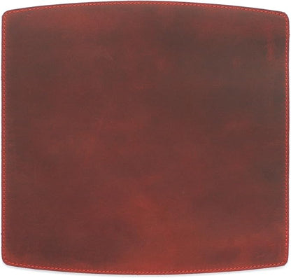 Personalized Handmade Leather Mouse, Handcrafted Leather Mouse Mat for Office, Protective Mouse Pad, Red