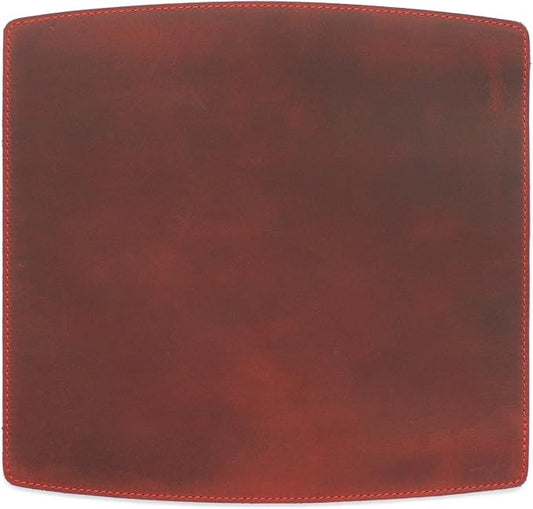 Personalized Handmade Leather Mouse, Handcrafted Leather Mouse Mat for Office, Protective Mouse Pad, Red
