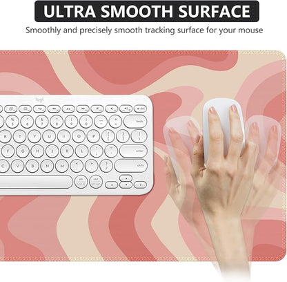 iCasso XXL Large Mouse Pad, Rubber Base Mousepad with Stitched Edges, Big Computer Mouse Mat for Office, Home, Fluid