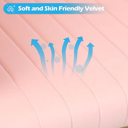 Home Office Chair Swivel Velvet Desk Chair Accent Armchair Upholstered Modern Tufted Chairs with Gold Base for Girls Women Ergonomic Study Seat Computer Task Stools for Living Room(Pink)