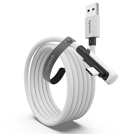 Syntech Link Cable 10 FT Compatible with Oculus/Meta Quest 3/Meta Quest 3S, Quest2/Pro/Pico 4/Ultra Accessories and PC/SteamVR, High Speed PC Data Transfer, USB 3.0 to USB C Cable for VR Headset