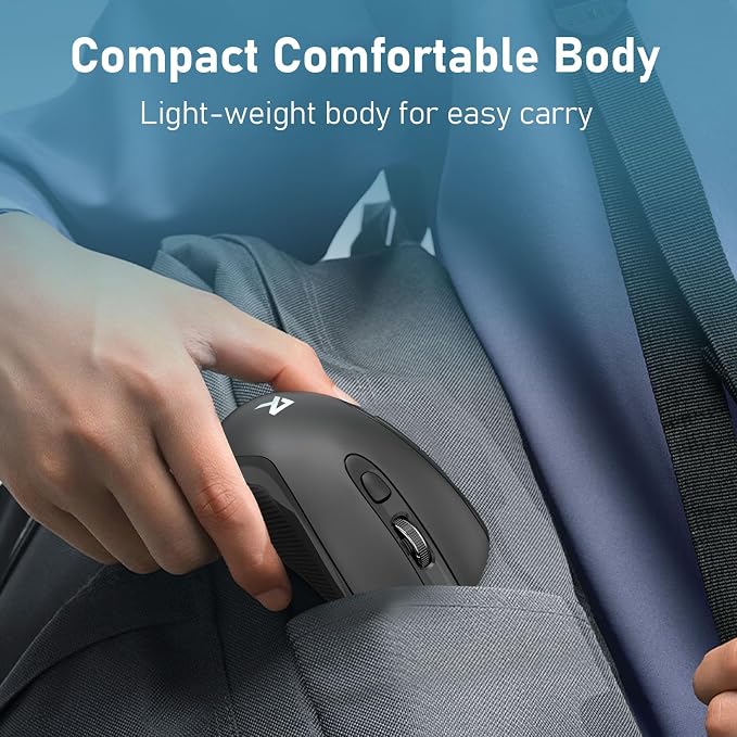 Redragon Wireless Mouse - BT& 2.4GHz Dual Mode - Max 4000 DPI - 6 Buttons - 18 Months Battery - No Wires - Smooth Tracking - Quiet Silent Portable Optical Computer Mouse for Laptop, PC, Windows, Mac