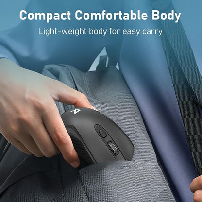 Redragon Wireless Mouse - BT& 2.4GHz Dual Mode - Max 4000 DPI - 6 Buttons - 18 Months Battery - No Wires - Smooth Tracking - Quiet Silent Portable Optical Computer Mouse for Laptop, PC, Windows, Mac