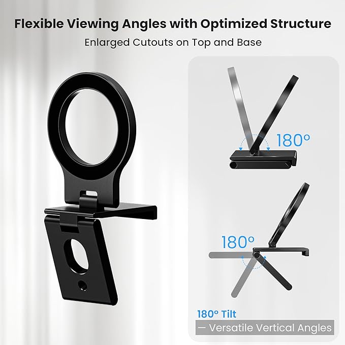 Itramax Continuity Camera Mount for iMac&Desktop Monitor,Magnetic Phone Webcam Stand,Foldable Phone Webcam Holder for MagSafe iPhone 17 Air Pro Max/17e/16/15/14/13/12/11/XR/XS,Mac,MacBook,Apple TV 4K