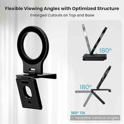 Itramax Continuity Camera Mount for iMac&Desktop Monitor,Magnetic Phone Webcam Stand,Foldable Phone Webcam Holder for MagSafe iPhone 17 Air Pro Max/17e/16/15/14/13/12/11/XR/XS,Mac,MacBook,Apple TV 4K