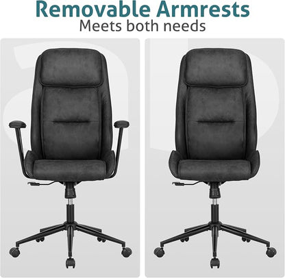 High Back Office Desk Chair,Ergonomic Reclining Office Chair,Modern Swivel Computer Chair,Conference Room Chairs,Black Leather Chair with Lumbar Support,330lbs