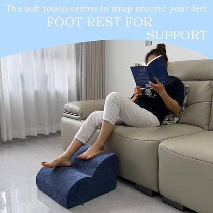 Foot Rest for Under Desk at Work.Multifunctional 3-Tier Foot Stool,with Washable Footrest.for Under Desk,Office Chair Gaming Chair & Sofa,Leg Elevation Pillow,Supports Posture (Dark Blue)