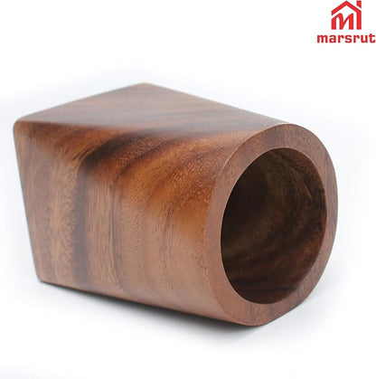 Wooden Pencil Holder, Walnut Wood Pen Cup, Desk Accessories, 4 Inch Organizer Caddy Stand, Vintage Rustic Box for Desktop, Men Supplies, Makeup Brushes, Stationery, Offices Decoration