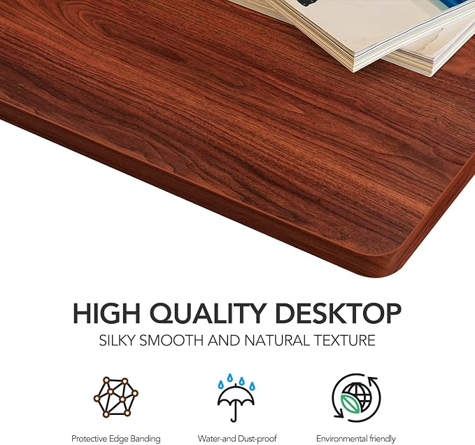 SANODESK Whole-Piece Particle Board Table Top for Standing Desk and Home Office Desk DIY, 48x30x1 Inch Mahogany Desk Top