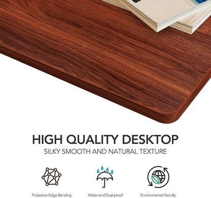 SANODESK Whole-Piece Particle Board Table Top for Standing Desk and Home Office Desk DIY, 48x24x1 Inch Mahogany Desk Top