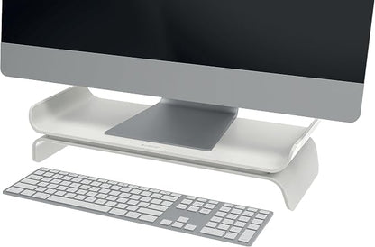 Leitz Ergo 65040085 Adjustable Monitor Stand with 2 Height Settings, 20.8 x 11.2 x 48.3 cm, Light Grey