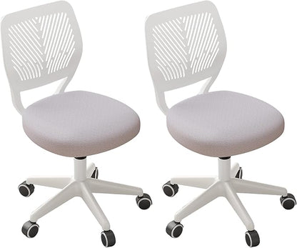 JPBSTO Small Desk Chair with Wheels, Armless Rolling Office Chair with Soft Mesh Padded Cushion, Height Adjustable Ergonomic Study Computer Chair for Girls Boys Teens