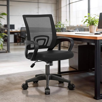 Athena Collection Office Chair - 330Lbs, Breathable Mesh Desk Chair Thickness Cushion with Lumbar Support & Armrest, Rolling Swivel Adjustable Tilt Lock for Home Office/Gaming, Bedroom Study