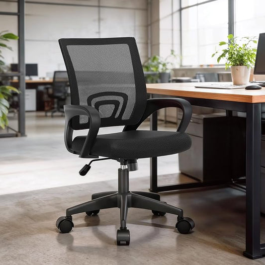 Athena Collection Office Chair - 330Lbs, Breathable Mesh Desk Chair Thickness Cushion with Lumbar Support & Armrest, Rolling Swivel Adjustable Tilt Lock for Home Office/Gaming, Bedroom Study