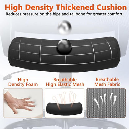 CLATINA Ergonomic Rolling Mesh Desk Chair with Executive Lumbar Support and Adjustable Swivel Design for Home Office Computer Black 10 Pack