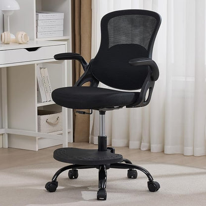 Kids Desk Chair,Ergonomic Study Chair with Adjustable Height,Swivel Mesh Desk Chair with Wheels,Home Office Chair for Children in Home Bedroom Black