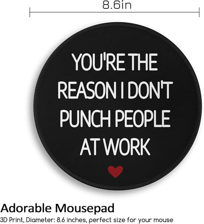 Funny Coworker Office Work Colleague Mouse Pad, Desk Sign Small Round Mousepads, Mini Travel Mouse Mat for Wireless Computer Laptop, Office Accessories, 8.6 x 8.6 inch