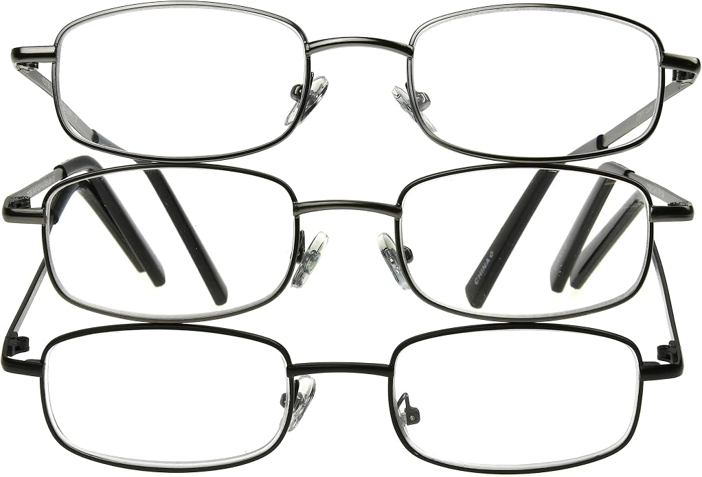 Foster Grant Men's Council 3 PK Rectangular Reading Glasses