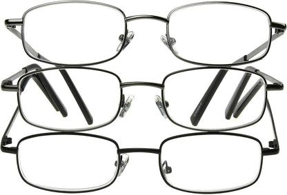 Foster Grant Men's Council 3 PK Rectangular Reading Glasses