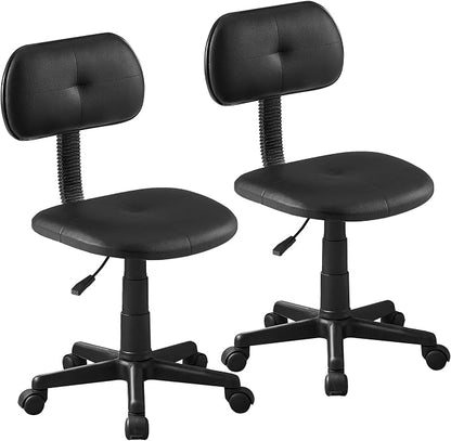 VECELO Height Adjustable Rolling Swivel Salon Stool, Small SPA Chair with Backrest for Drafting/Tattoo/Office/Massage/Medical Facial, Black