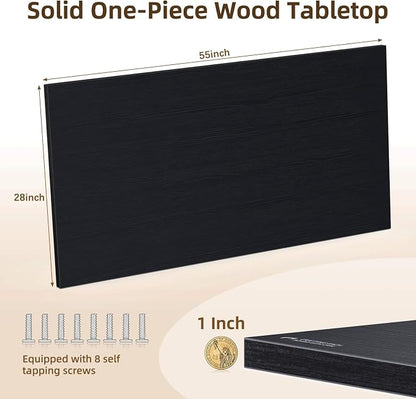 Universal Solid One-Piece Wood Table Top, 55"x28"x1" Workbench Top - Rectangular Particle Board for Standing Desk, Home Office Desk Countertop DlY, Washer Dryer, Coffee, Bar Tabletop