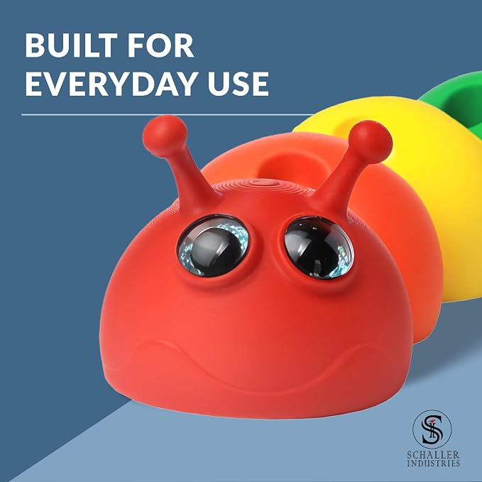 Schaller Industries Aesthetic Pen Holder for Desk 16mm Slot Size-Fun Rainbow Caterpillar Pencil Holder - Cute Desk Organizer Holds 15 Pens, Compatible with Pencils, Markers & Office School Supplies