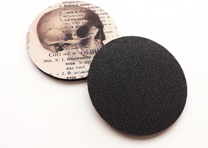 Halloween Home Decor Set of 4 or 6 Coasters Mousepad or Hardboard Skull Anatomical Heart Black Cat Raven Goth