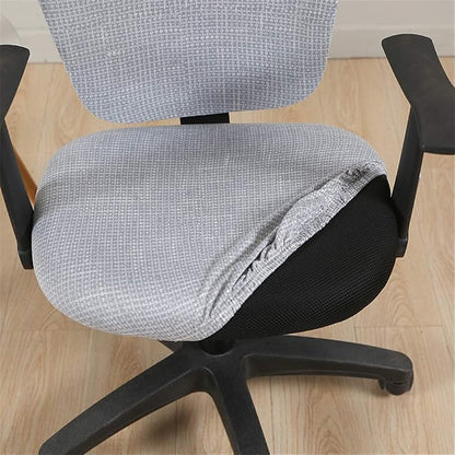 Jinzio Computer Office Chair Cover - Split Protective & Stretchable Cloth Polyester Universal Desk Task Chair Chair Covers Stretch Rotating Chair Slipcover, Light Grey