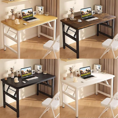 Folding Desk,47.2 Inch No Assembly Folding Computer Desk, Space-Saving Small Desk for Home Office Bedroom Dorm Study, Compact Portable Foldable Laptop Desk