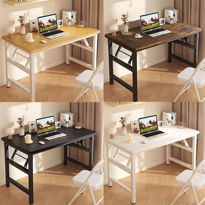 Folding Desk,47.2 Inch No Assembly Folding Computer Desk, Space-Saving Small Desk for Home Office Bedroom Dorm Study, Compact Portable Foldable Laptop Desk