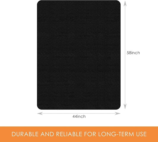 Kuyal Chair mat for Hardwood Floor 44 x 58 inches Rectangle Floor Mats Wood/Tile Protection Mat for Office & Home, Black