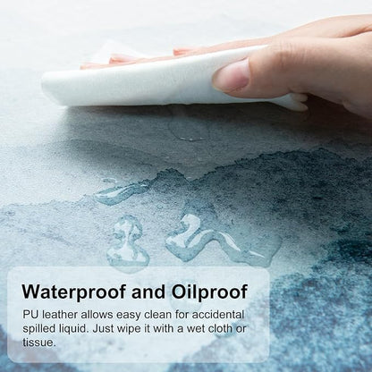 QIYI Desk Pad Large Keyboard and Mouse Pad for Laptop Computer, PU Leather Desk Cover Protector, Desk Décor Accessories for Office Home Work Writing Gaming 31.5" x 15.7" - Watercolor Mountain