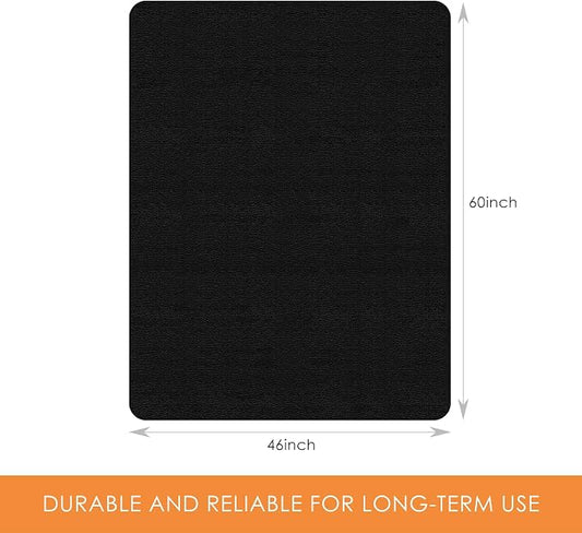 Kuyal Chair mat for Hardwood Floor 46 x 60 inches Rectangle Floor Mats Wood/Tile Protection Mat for Office & Home, Black