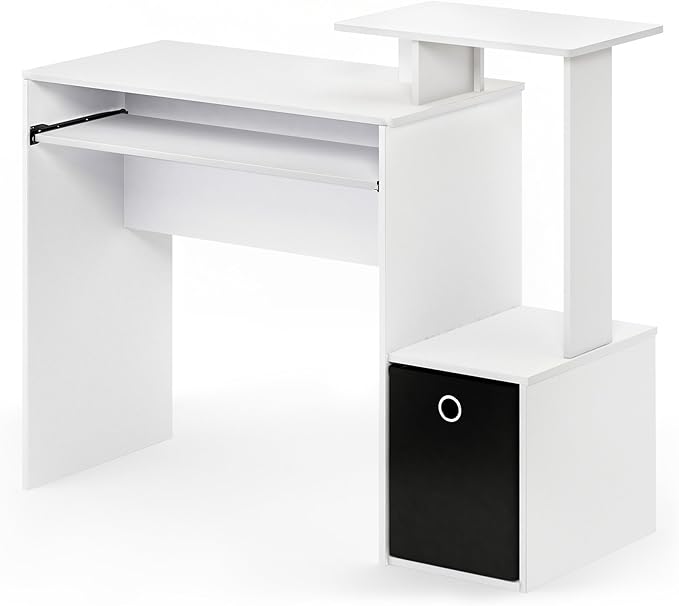 Furinno Econ Multipurpose Home Office Computer Writing Desk, White/Black