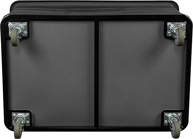 ReadySpace Commercial 20 Bushel Utility Cart with Steel Base, Poly Box Basket Truck, Laundry Cart, and Rolling Trash Bin, 51.5-Inch x 35.5-Inch x 36-Inch, 1000 Pound Weight Capacity, Blue