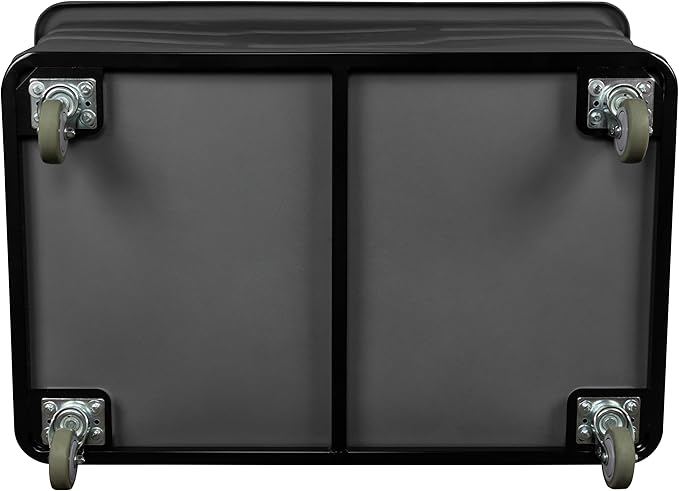 ReadySpace Commercial 20 Bushel Utility Cart with Steel Base, Poly Box Basket Truck, Laundry Cart, and Rolling Trash Bin, 51.5-Inch x 35.5-Inch x 36-Inch, 1000 Pound Weight Capacity, Black