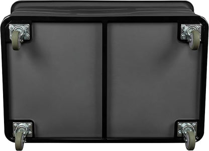 ReadySpace Commercial 20 Bushel Utility Cart with Steel Base, Poly Box Basket Truck, Laundry Cart, and Rolling Trash Bin, 51.5-Inch x 35.5-Inch x 36-Inch, 1000 Pound Weight Capacity, Black